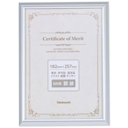 ナカバヤシ アルミ賞状額/B5/シルバー