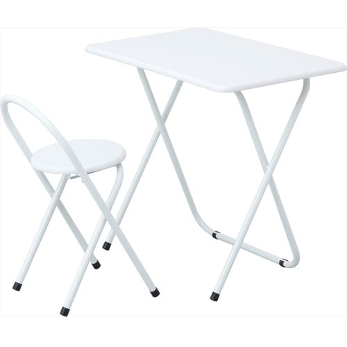 ナカバヤシ 折りたたみデスク&チェア/ホワイト