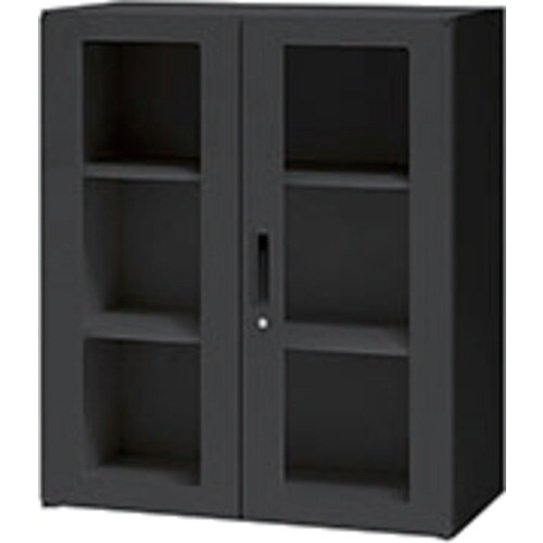 NAIKI ガラス両開き書庫 CW型収納庫(ブラッ