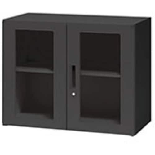 NAIKI ガラス両開き書庫 CWS型収納庫(ブラ