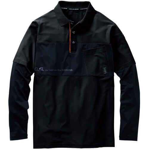 G.G. 7345−50 長袖ポロシャツ(胸ポケッ