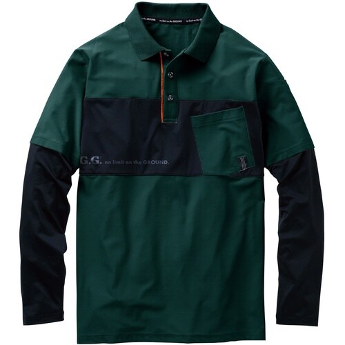 G.G. 7345−50 長袖ポロシャツ(胸ポケッ