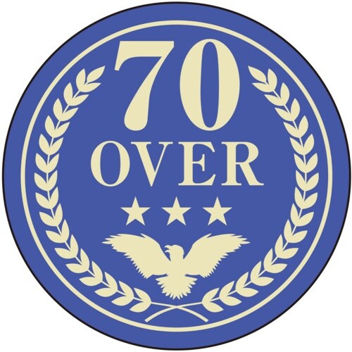 ユニット ヘルメットステッカー OVER70