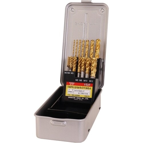 IS TiNコバルトスパイラルタップ・ドリルセット