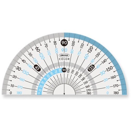 共栄プラスチック カラー分度器 9cm ブルー