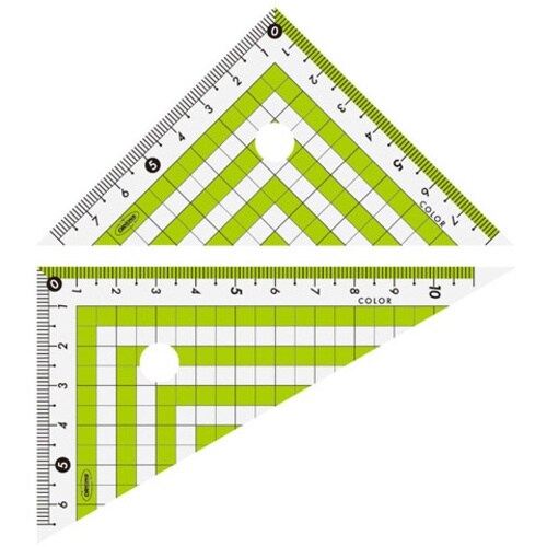共栄プラスチック カラー三角定規 12cm グリー