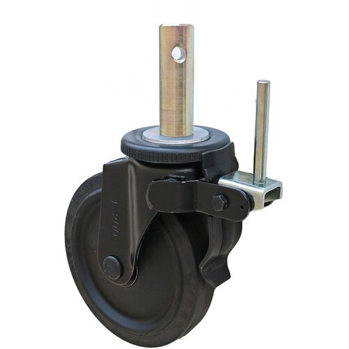 シシク 差し込み式キャスタ ブラックライン ゴム車