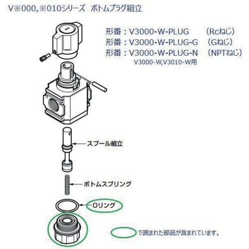 CKD 残圧排気弁V3000シリーズ用 ボトムプラ