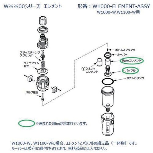CKD W1000シリーズ用 エレメント組立(25