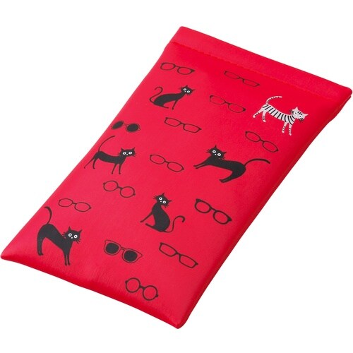 パール 片口ソフトケース ネコとメガネ柄RE