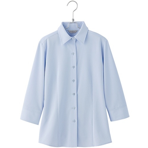 ピエ 七分袖ブラウスHCB4107 サックス 19