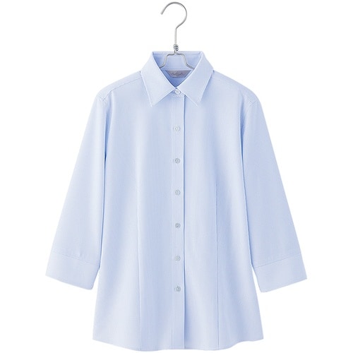 ピエ 七分袖ブラウスHCB4007 サックス 17