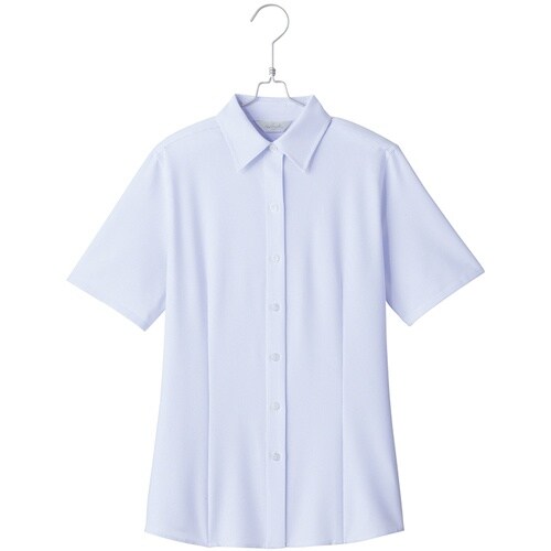 ピエ 半袖ブラウスHCB4000 サックス 23