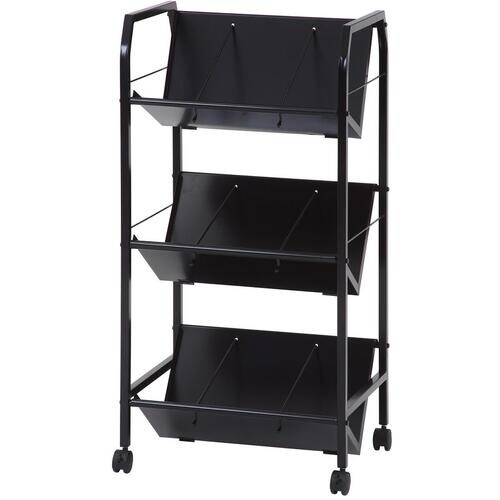 不二貿易 ファイルワゴン3段 ブラック