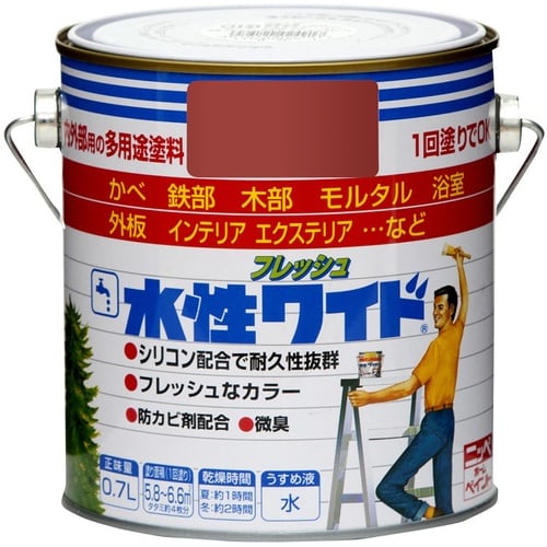 ニッぺ 水性フレッシュワイド 0.7L レッドブラ