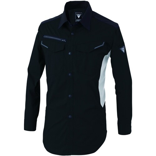 XEBEC 長袖シャツ1533−90−S クロ