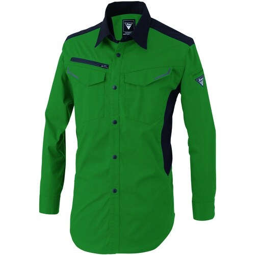 XEBEC 長袖シャツ1533−60−M グリーン
