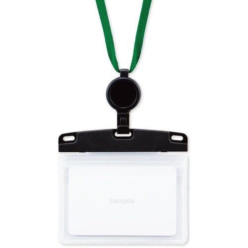 OP 吊り下げ名札 リール式 ソフトヨコ名刺 2枚