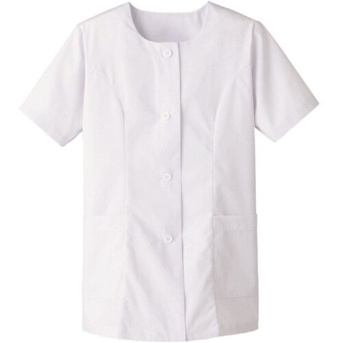 サンペックス 【女性用】衿なし・半袖調理衣 ホワイ
