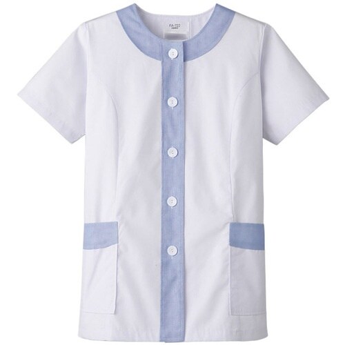 サンペックス 【女性用】衿なし・半袖調理衣 ホワイ