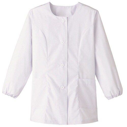 サンペックス 【女性用】衿なし・長袖調理衣 ホワイ