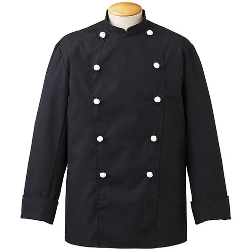サンペックス 長袖コックコート ブラック SS