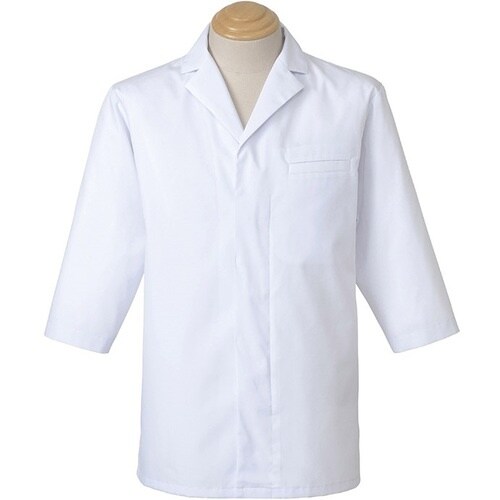 サンペックス 衿付き・七分袖調理衣 ホワイト L