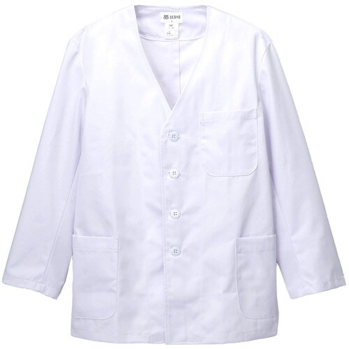 サンペックス 【男性用】衿なし・長袖調理衣 ホワイ