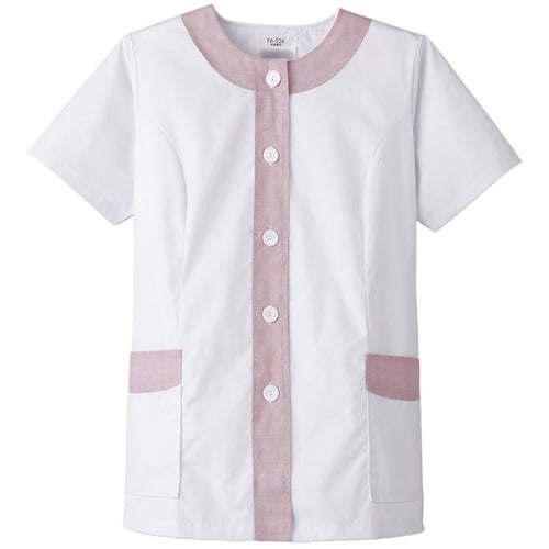 サンペックス 【女性用】衿なし・半袖調理衣 ホワイ