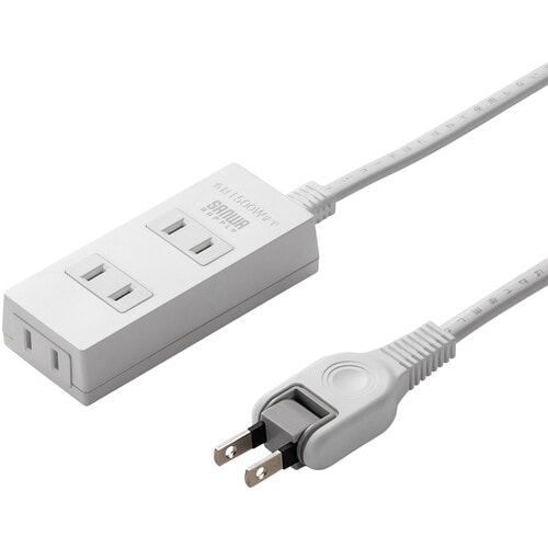 SANWA 火災予防タップ ホワイト 3個口 2m