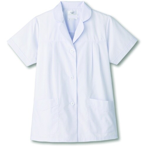 サンペックス 【女性用】衿付き・半袖調理衣 ホワイ