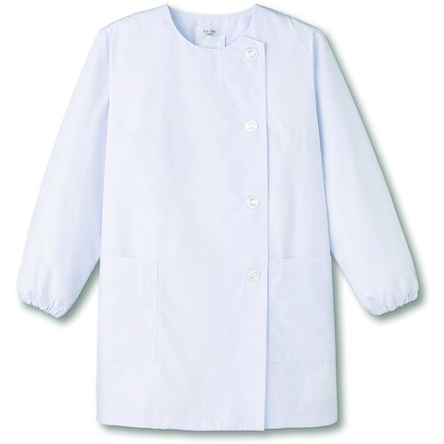 サンペックス 【女性用】衿なし・長袖調理衣 ホワイ