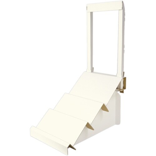 ササガワ 棚 組立式ポスタースタンド付き3段傾斜棚