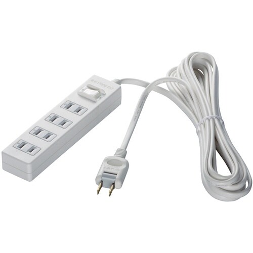 BUFFALO 2ピン式電源タップ4個口雷サージ防