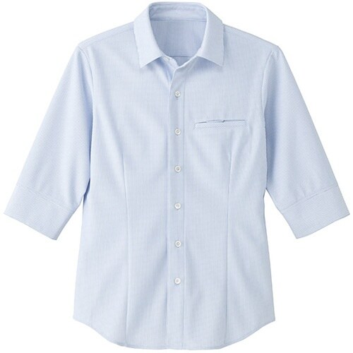 サンペックス 七分袖シャツ サックス 3L