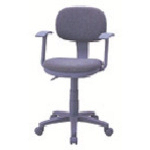 ナカバヤシ OAチェア/肘付き/グレ−