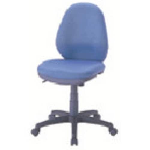 ナカバヤシ OAチェア肘無ロッキング付Hバッグブル