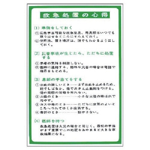 ユニット 救急処置の心得表示板