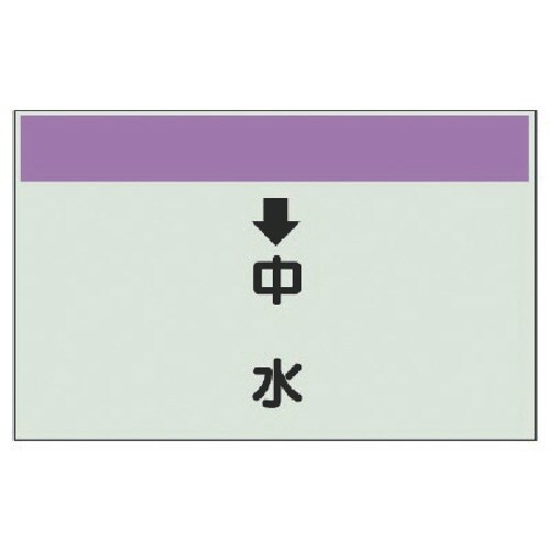ユニット 配管識別シート(縦管用) ↓中水 (中)