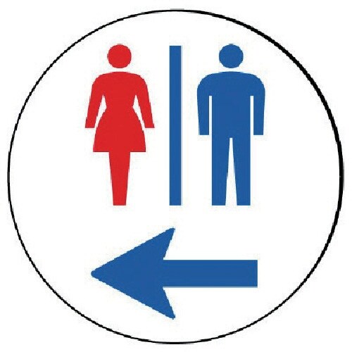 ユニット #サインタワー用丸表示 トイレ左矢印 透