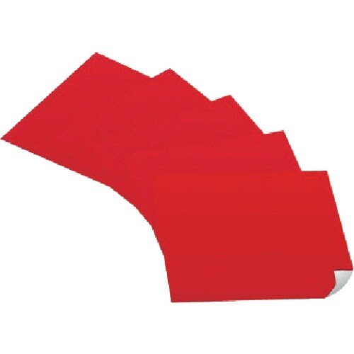 ユニット 赤無地ステッカー 5枚入 塩ビ 500×