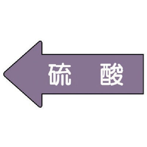 ユニット 配管ステッカー 左方向表示 硫酸(極小)