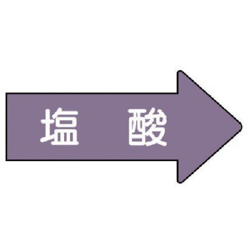 ユニット 配管ステッカー 右方向表示 塩酸(中)
