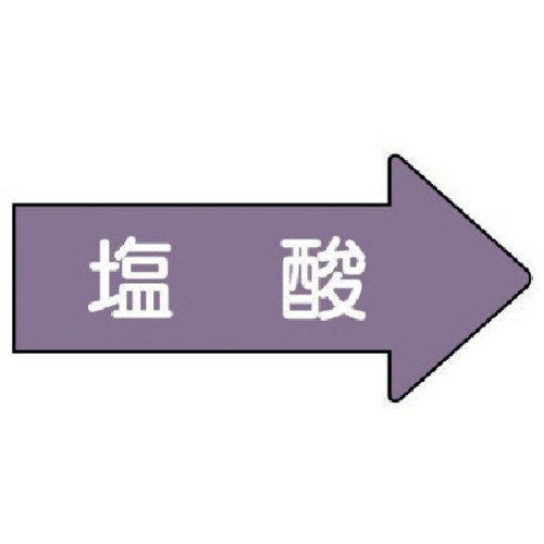 ユニット 配管ステッカー 右方向表示 塩酸(小)