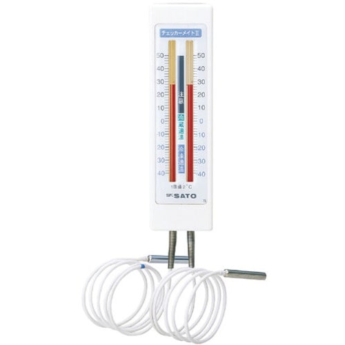 佐藤 冷蔵庫用温度計チェッカーメイト2 2針 (1