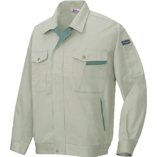 アイトス 長袖ブルゾン アースグリーン×ターコイズ