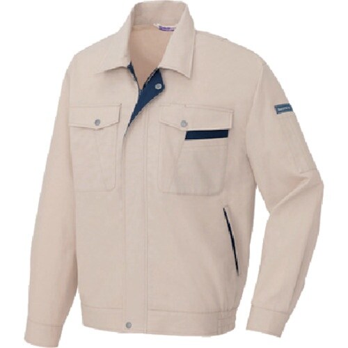 アイトス 長袖サマーブルゾン ベージュ×ネイビー