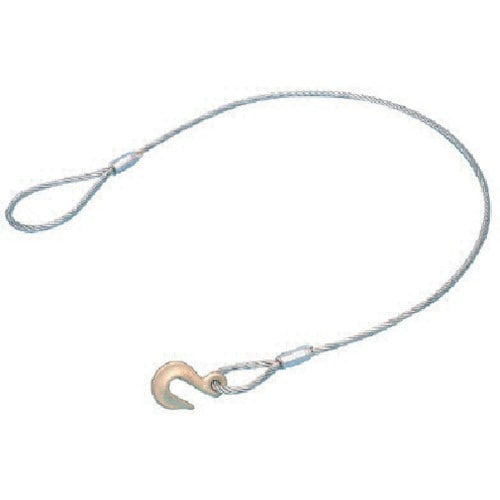 HHH フック付ワイヤー 片フック片ワッパ メッキ