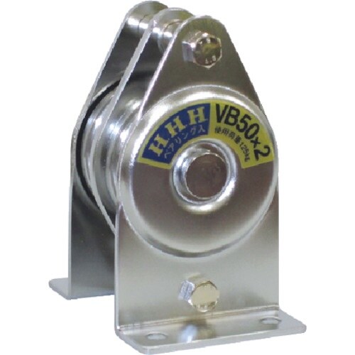 HHH ステンレス固定滑車 たて型 2車 75mm