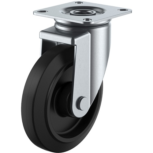 ユーエイ プレート式 自在 キャスター ゴム 車輪